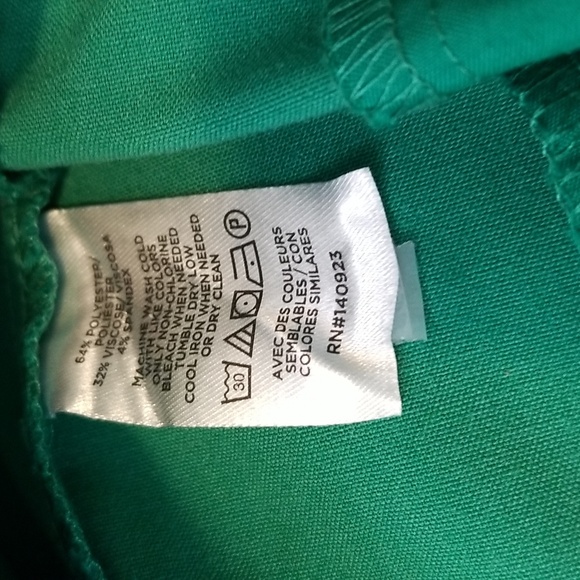 LOFT womens pant "The Peyton Trouser" Green Flat Front Wide Leg size 8P EUC - Picture 4 of 4